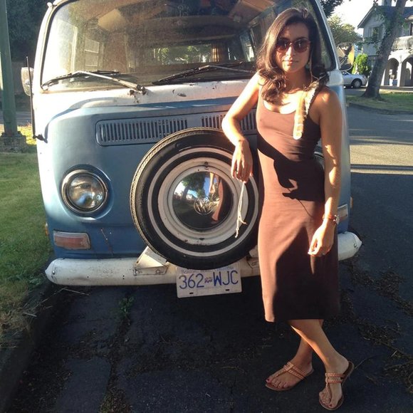 Downtown Betty Soft Goods stretch cotton/Lycra dress in denim blue Size S - Picture 2 of 8